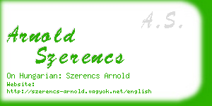 arnold szerencs business card